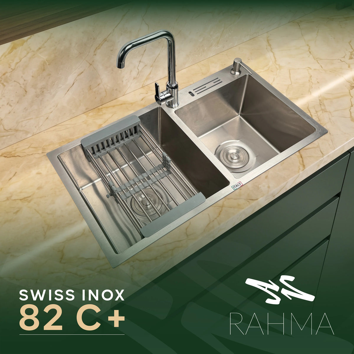 حوض مطبح +82C بابعاد 82 على 45 سم + حنفية