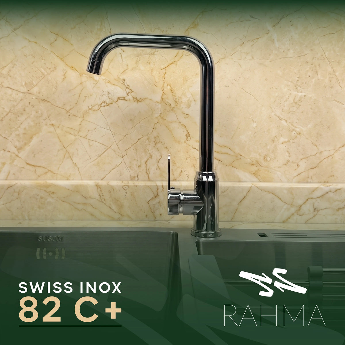 حوض مطبح +82C بابعاد 82 على 45 سم + حنفية