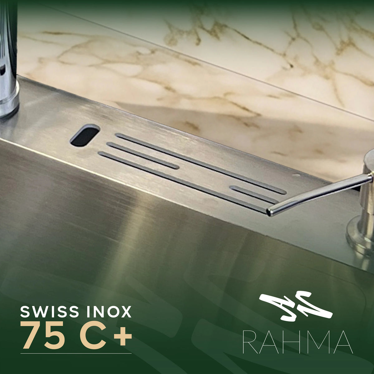 حوض مطبح 75C+ /75x40 سم + حنفية 360