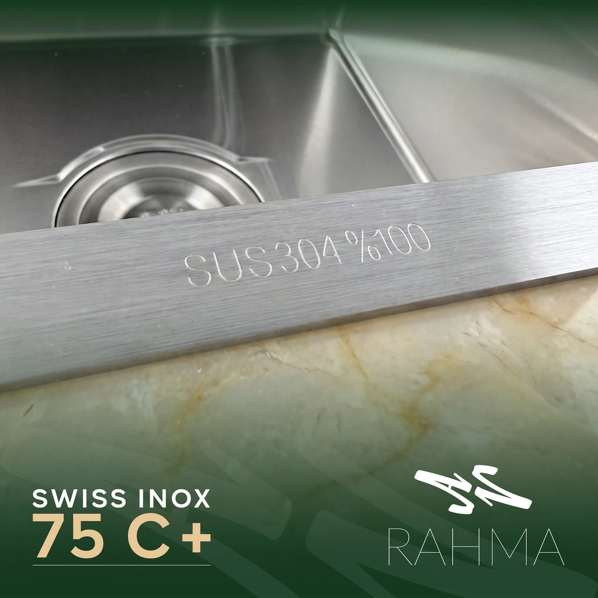 حوض مطبح 75C+ /75x40 سم + حنفية 360